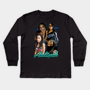 Heartbroken Harmony Aaliyahs Vintage R&B Couture Graphic Tee Series Kids Long Sleeve T-Shirt